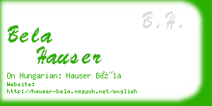 bela hauser business card